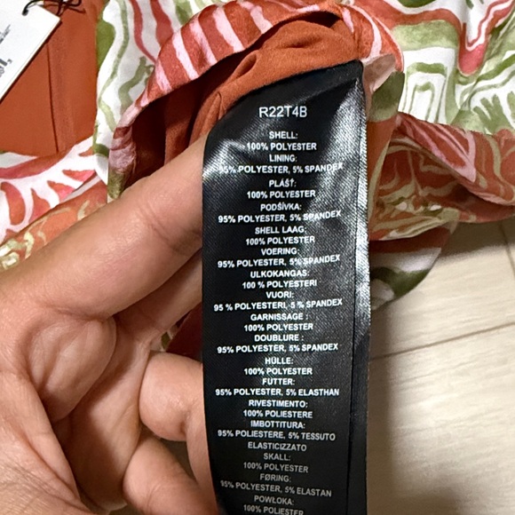 Andrea Iyamah Long Sleeve Coral and Olive Patterned Blouse NEW - Picture 4 of 9